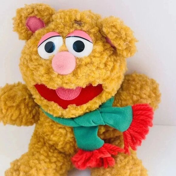 1987 McDonalds Jim Henson Muppet Baby Fonzie the Bear Plush Scarf  9" - Picture 4 of 9